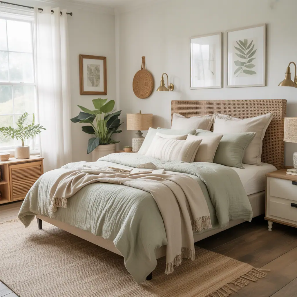 ideas for sage green bedding
