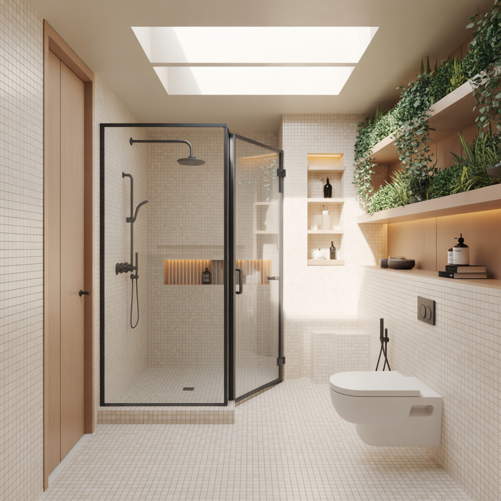 ideas for shower next to toilet