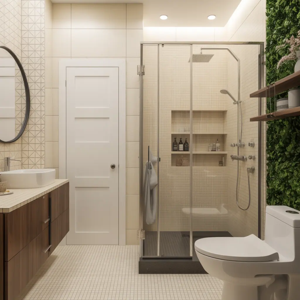 ideas for shower next to toilet