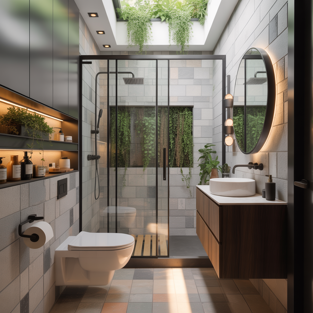 ideas for shower next to toilet