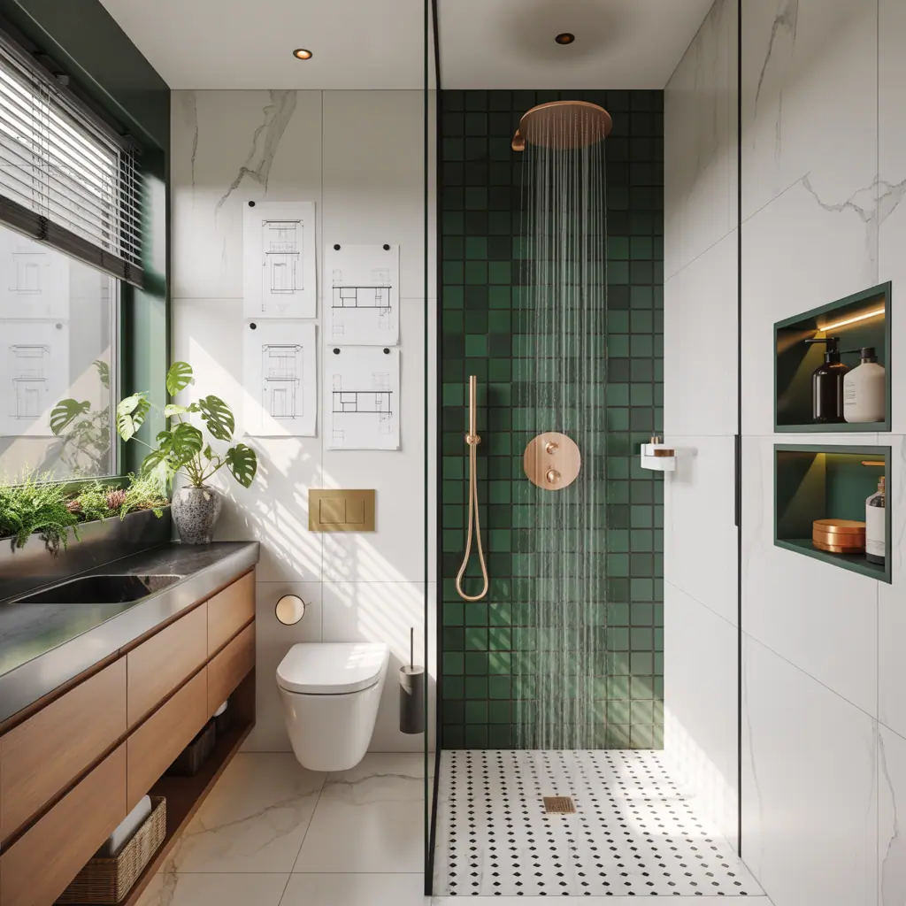 ideas for shower next to toilet