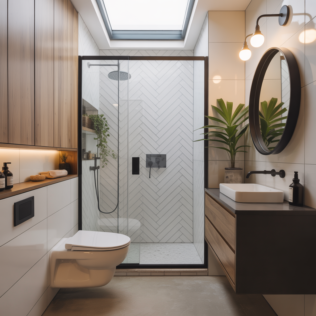 ideas for shower next to toilet