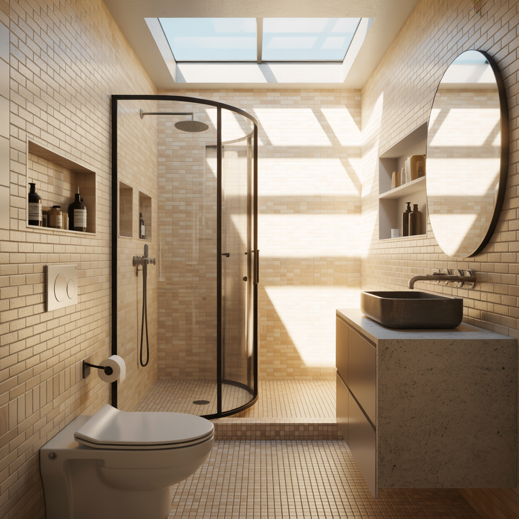 ideas for shower next to toilet
