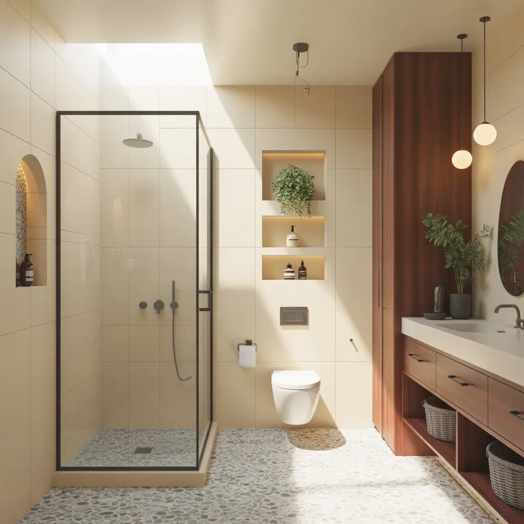 ideas for shower next to toilet