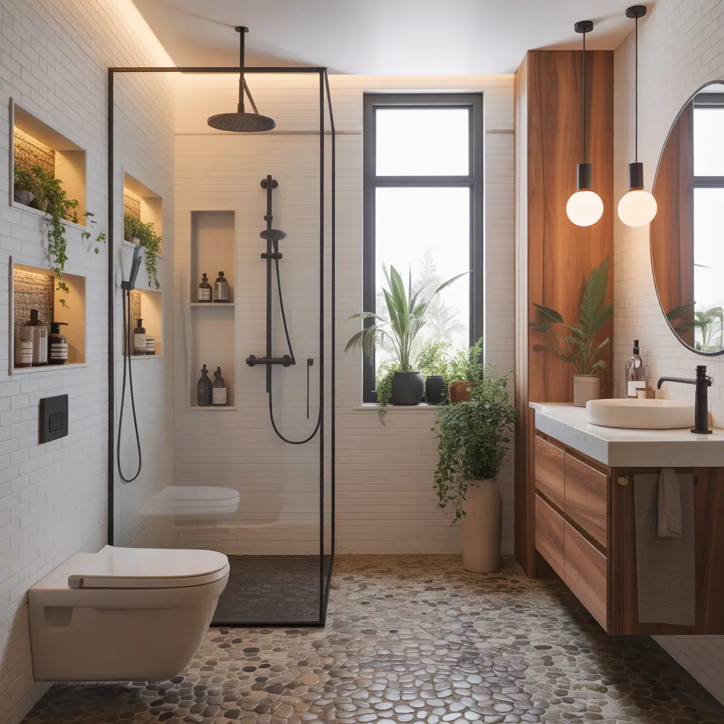 ideas for shower next to toilet