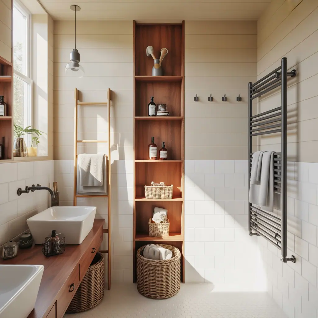 ideas for small bathroom towel storage