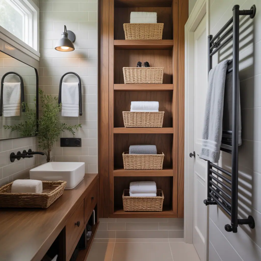 ideas for small bathroom towel storage