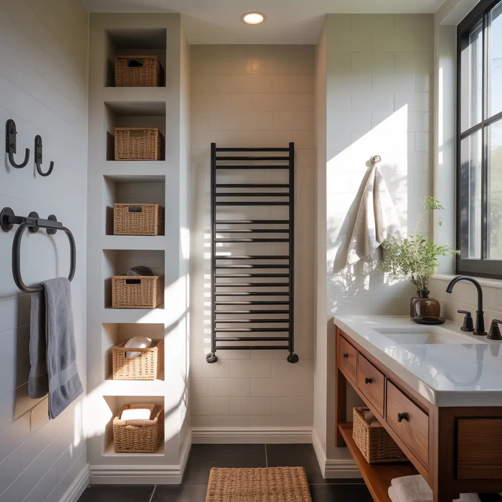 ideas for small bathroom towel storage