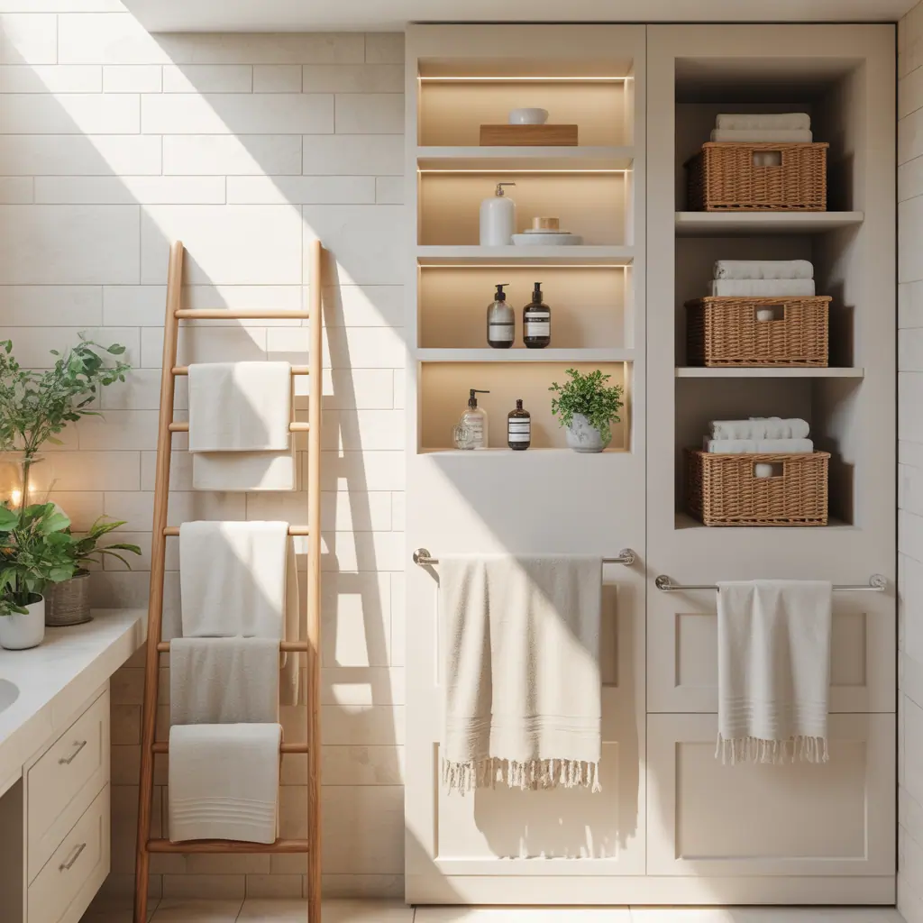 ideas for small bathroom towel storage