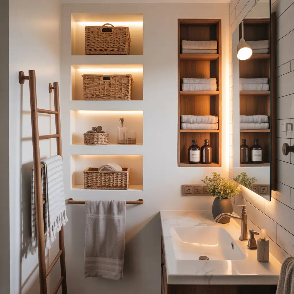 ideas for small bathroom towel storage
