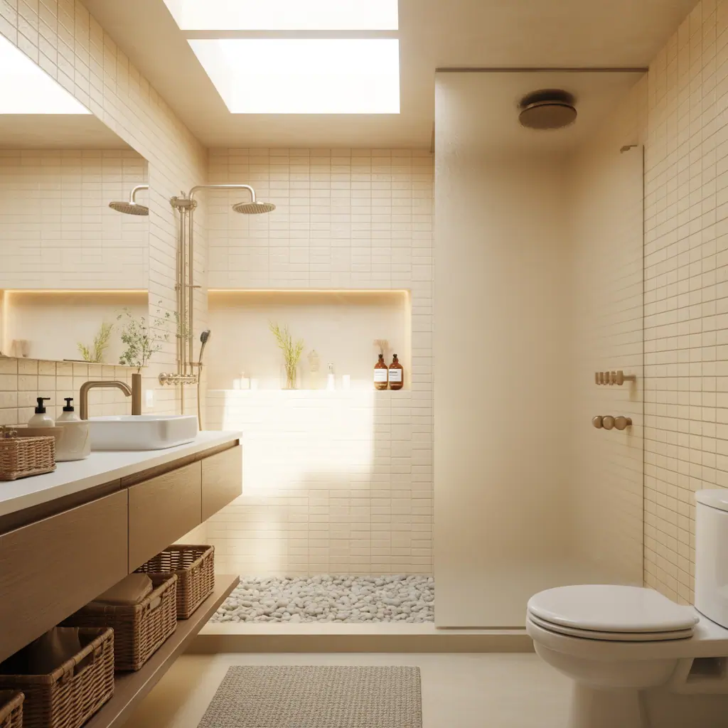 ideas for small beige bathroom