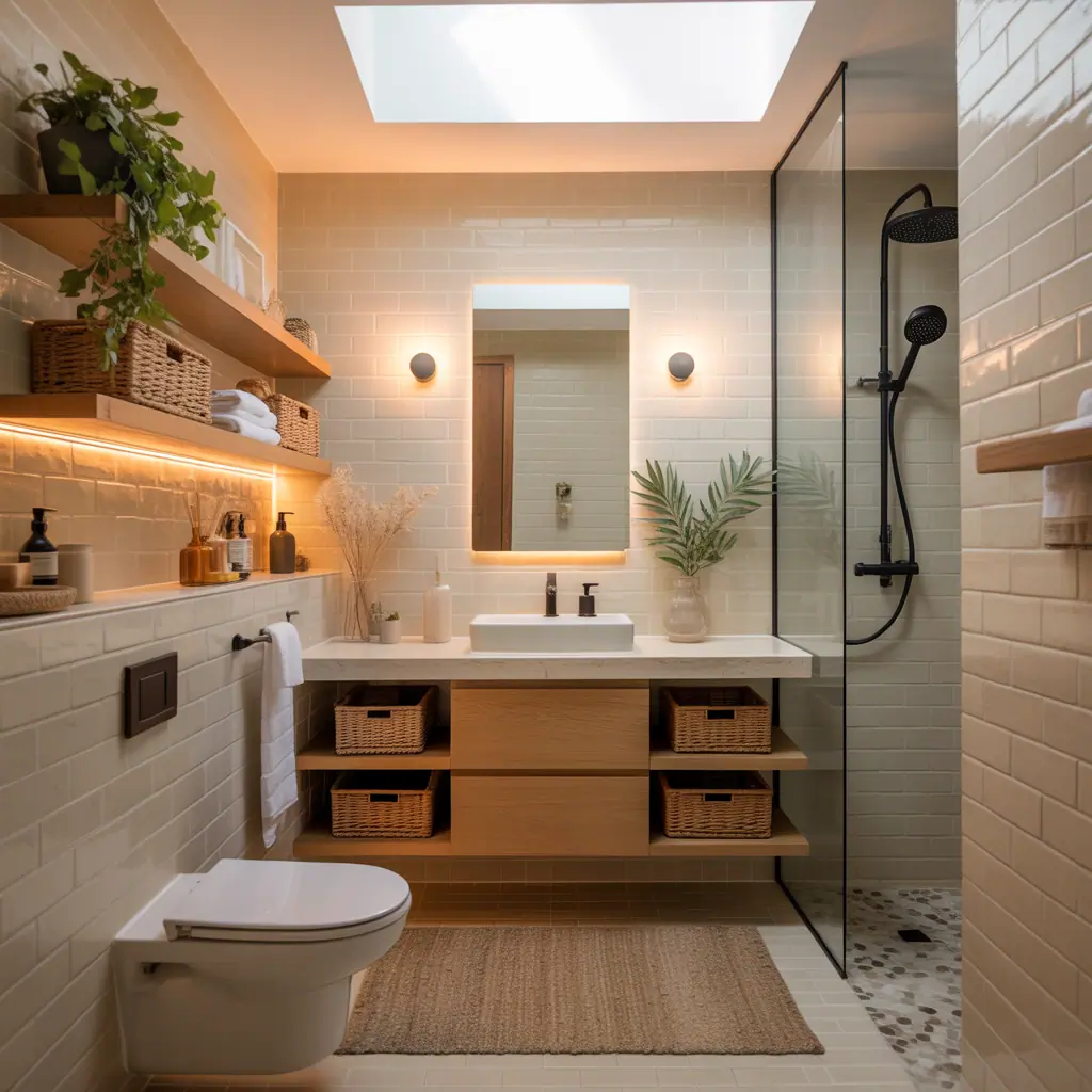 ideas for small beige bathroom