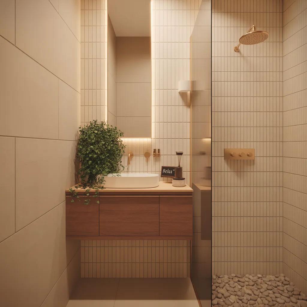ideas for small beige bathroom