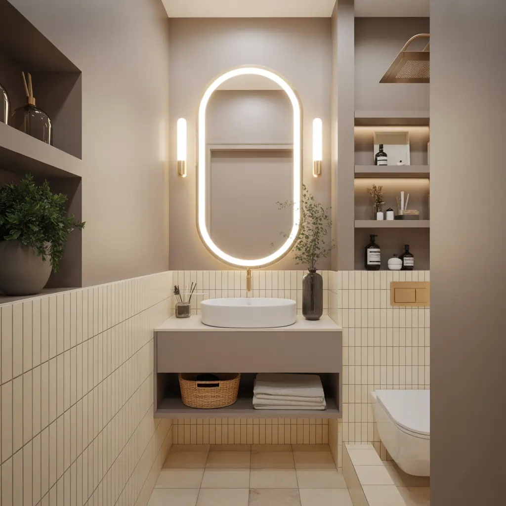 ideas for small beige bathroom