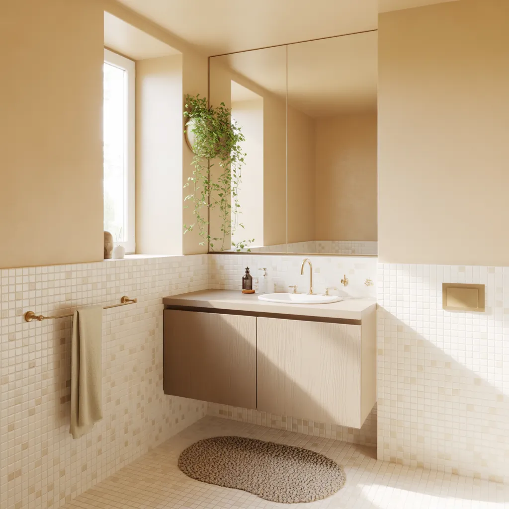 ideas for small beige bathroom