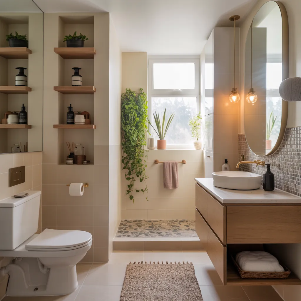 ideas for small beige bathroom