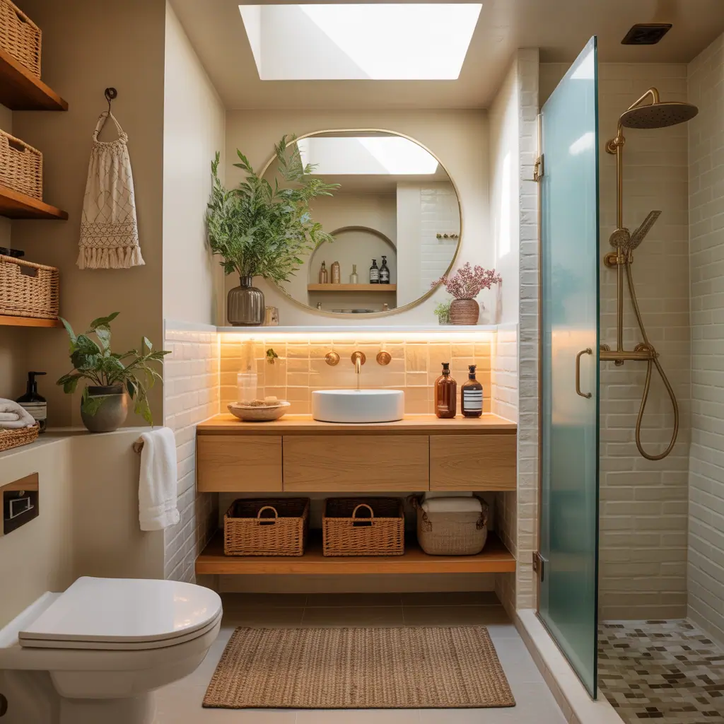 ideas for small beige bathroom