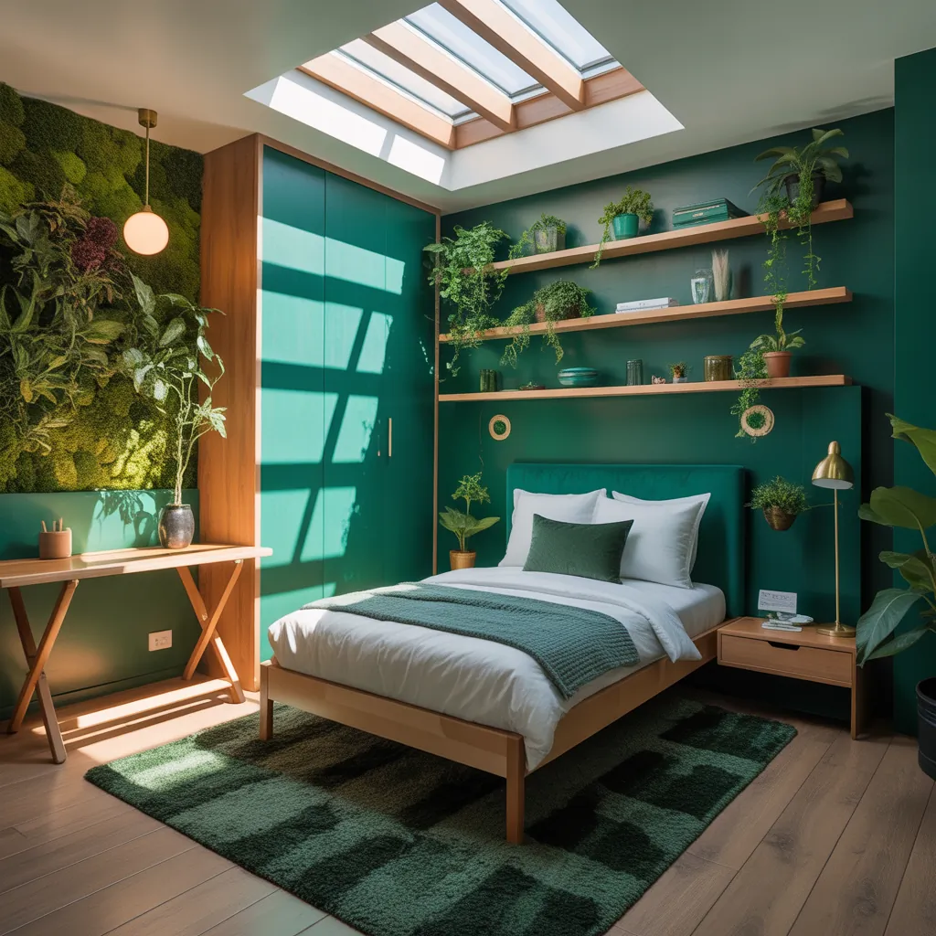 ideas for small green bedroom
