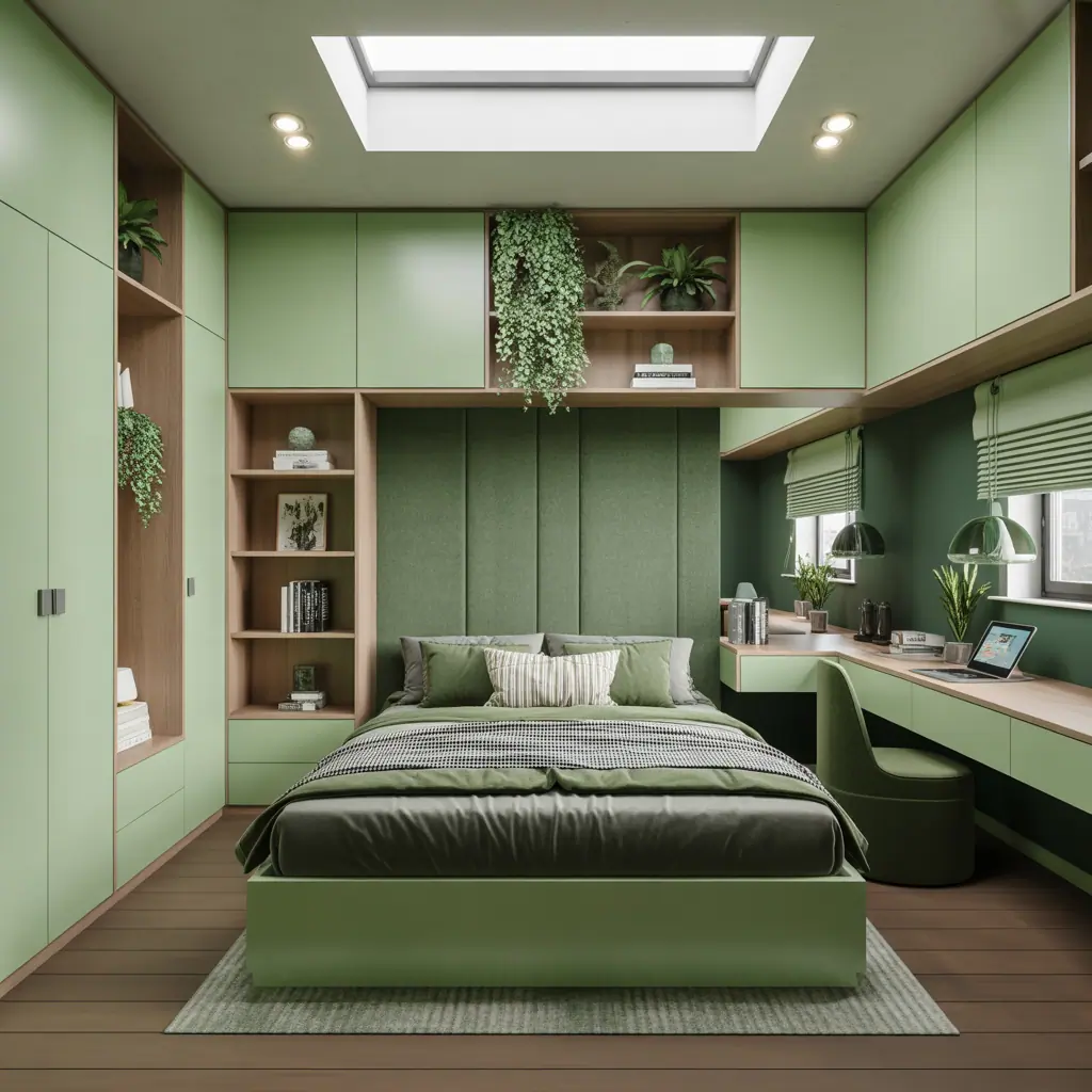ideas for small green bedroom