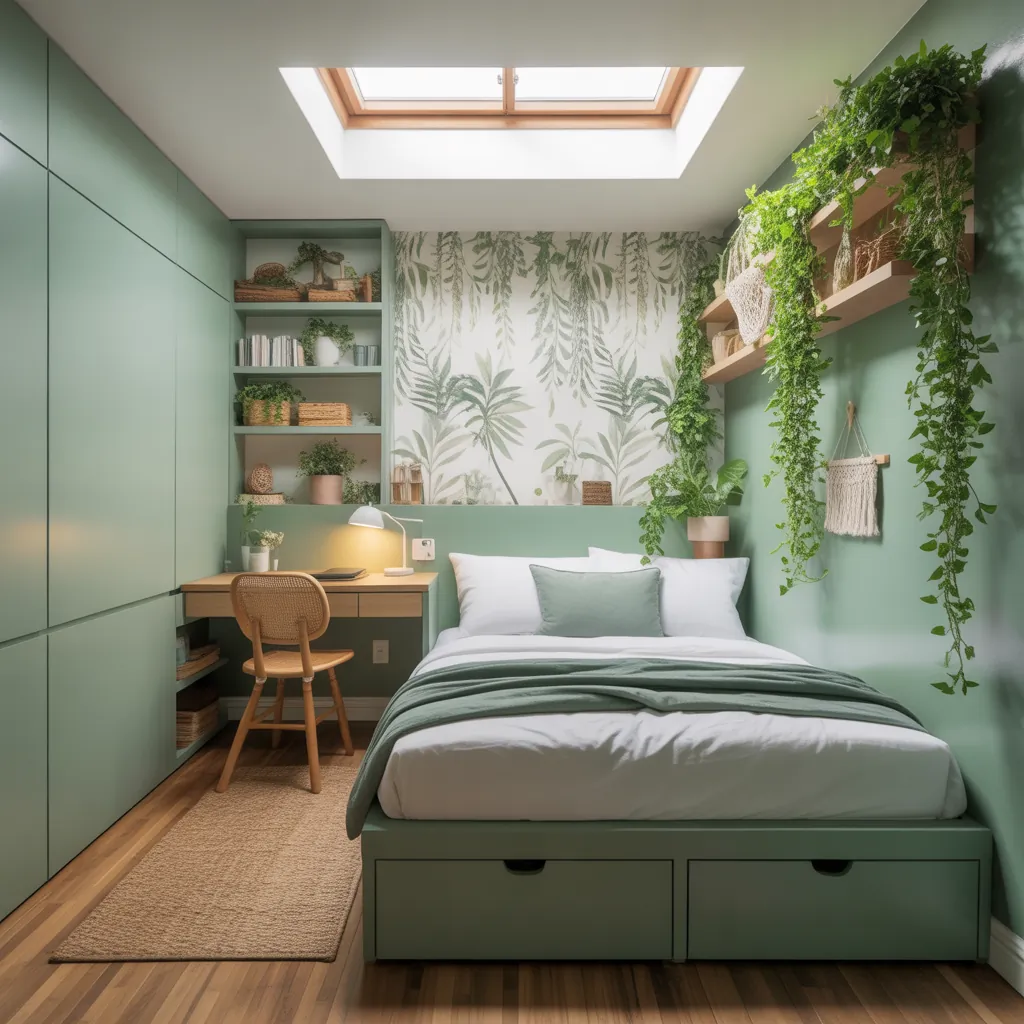 ideas for small green bedroom