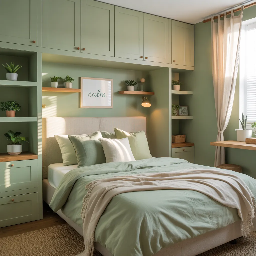 ideas for small green bedroom