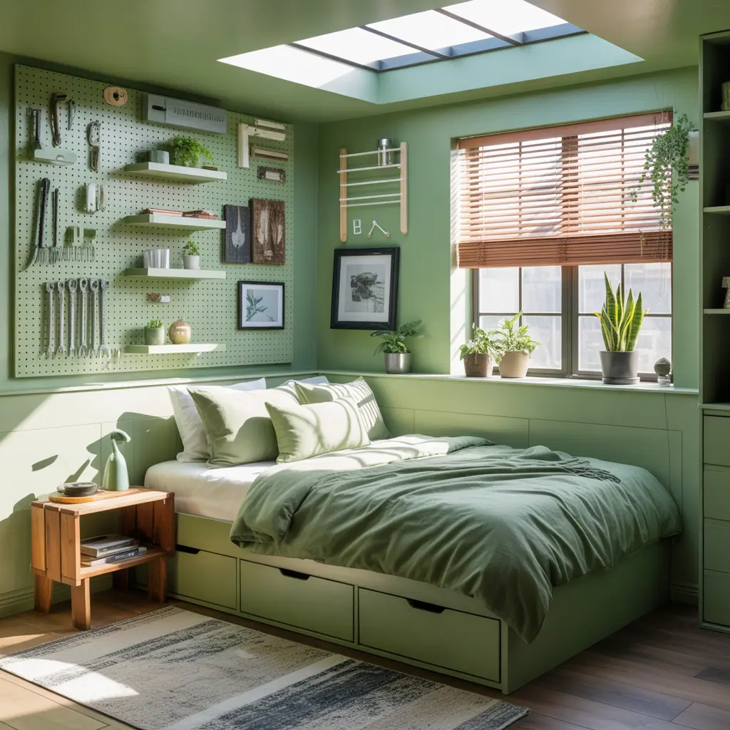 ideas for small green bedroom