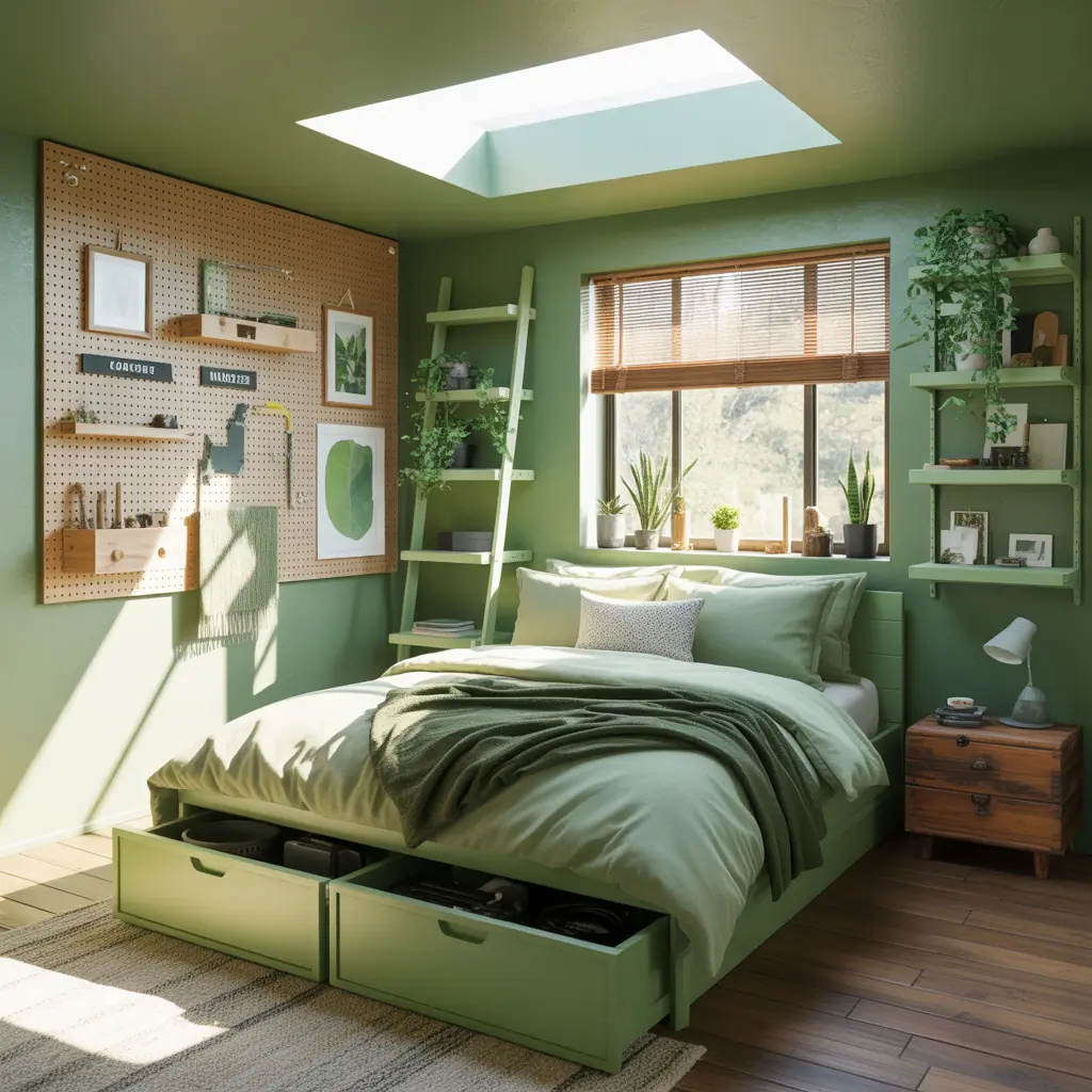 ideas for small green bedroom