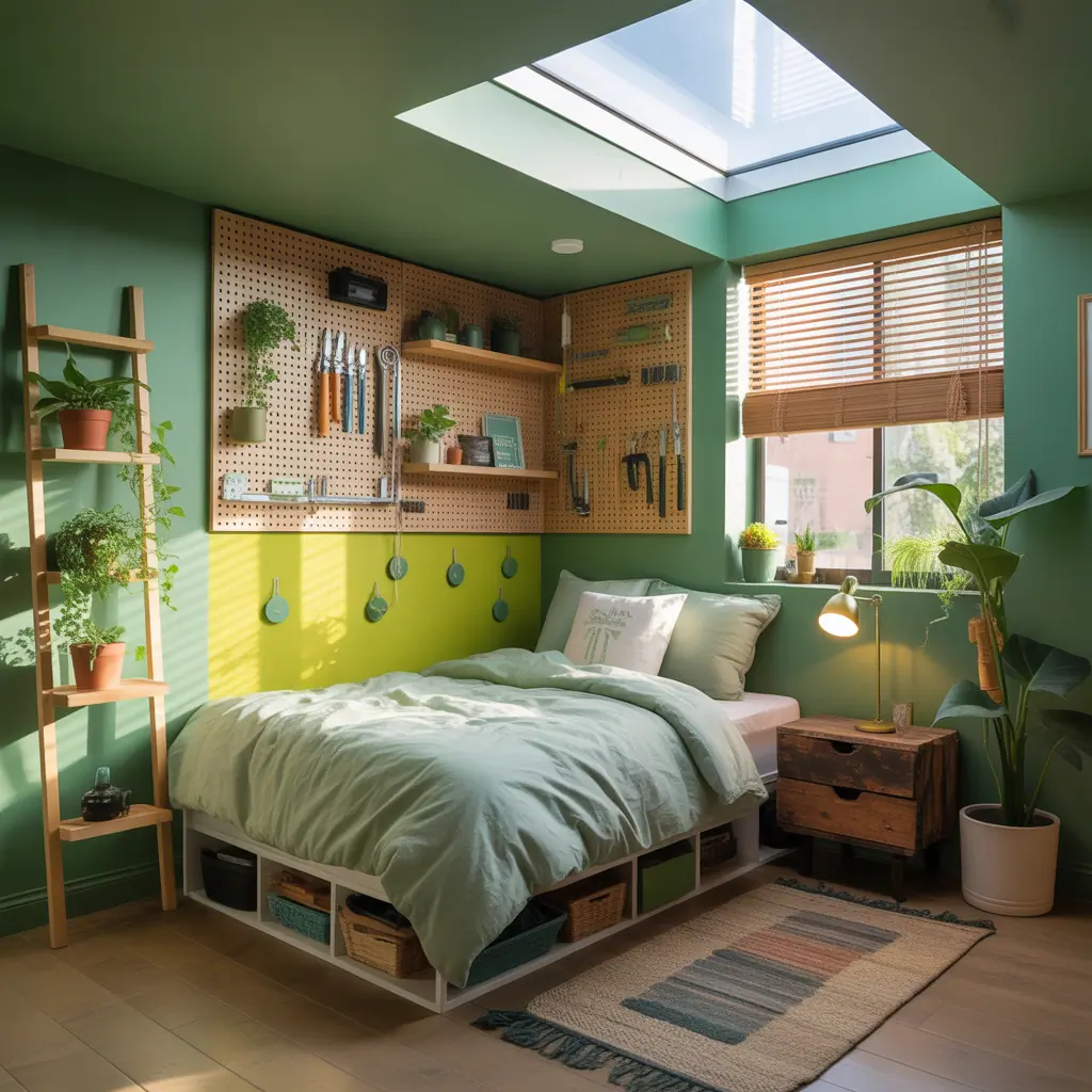 ideas for small green bedroom