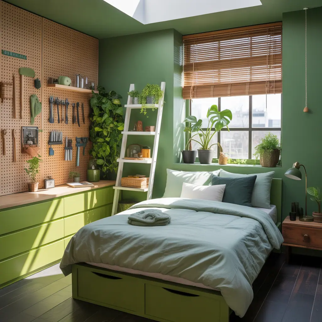 ideas for small green bedroom