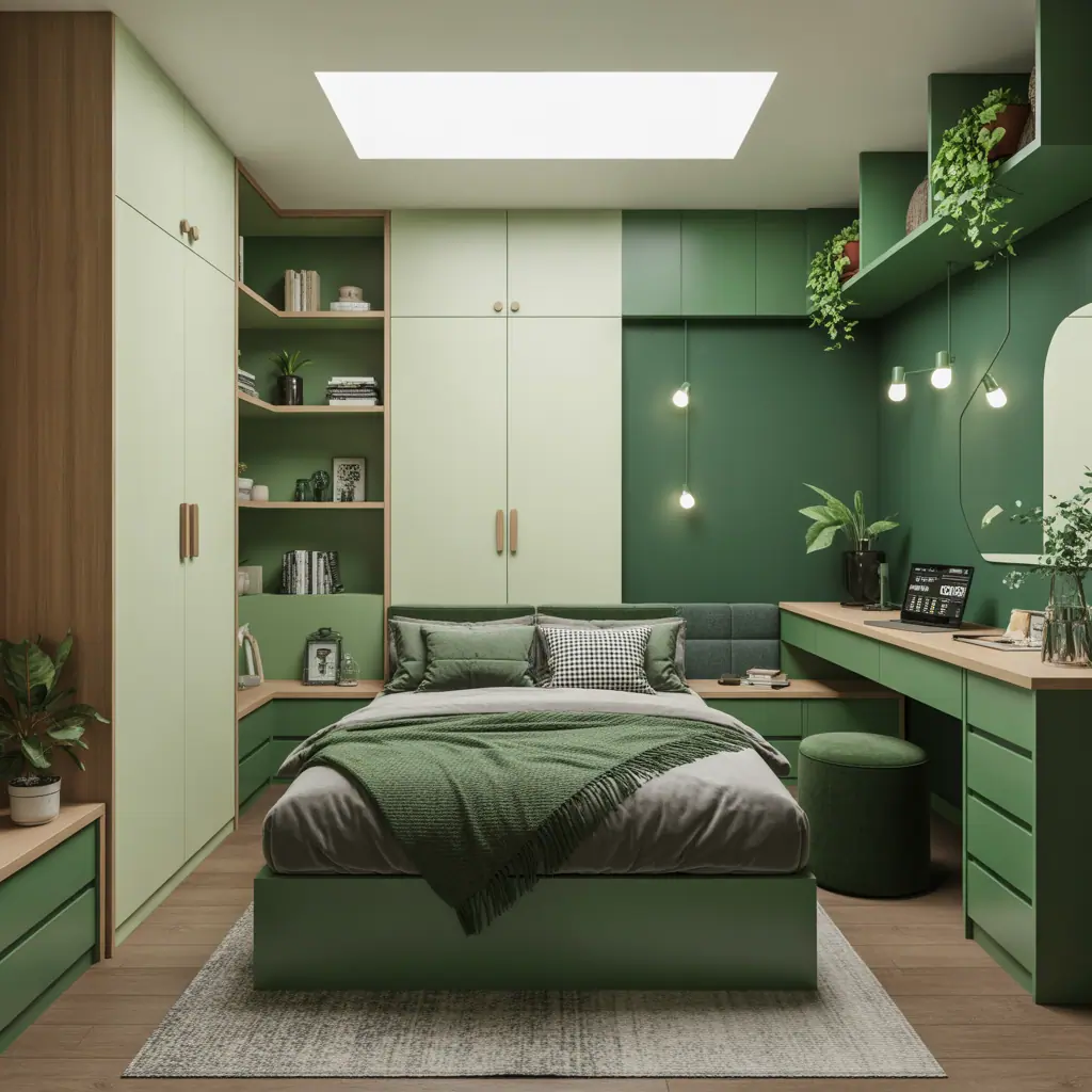 ideas for small green bedroom