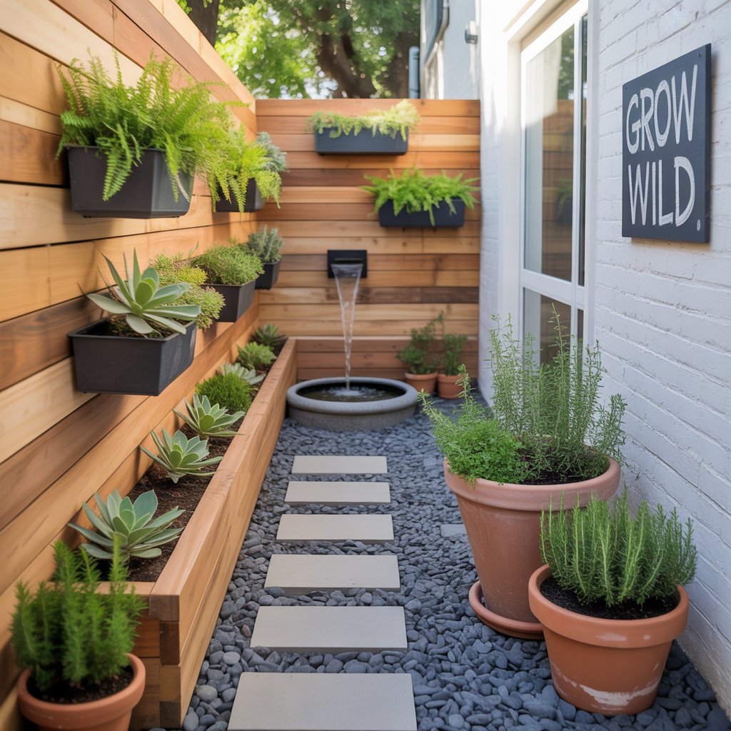 ideas for small narrow side yard