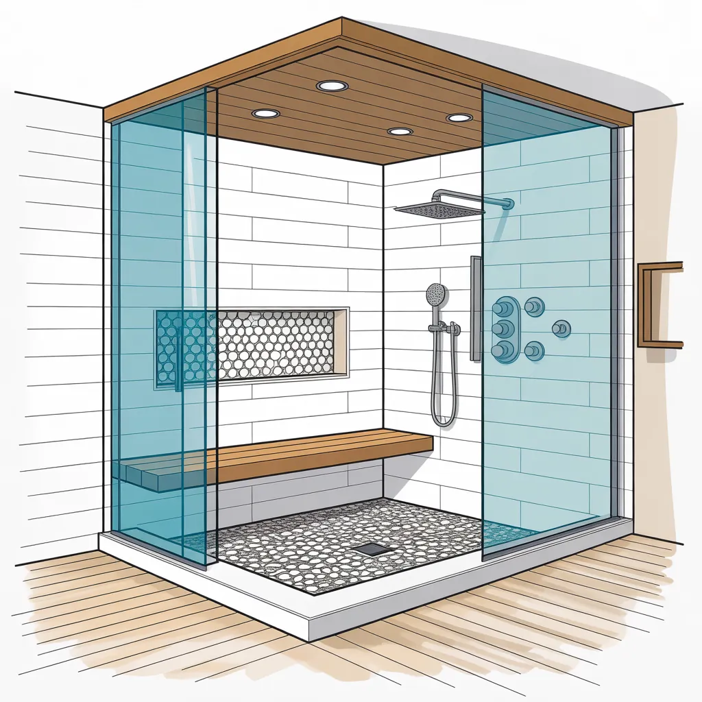 ideas for step down showers