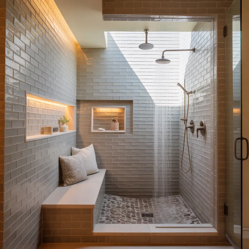 ideas for step down showers