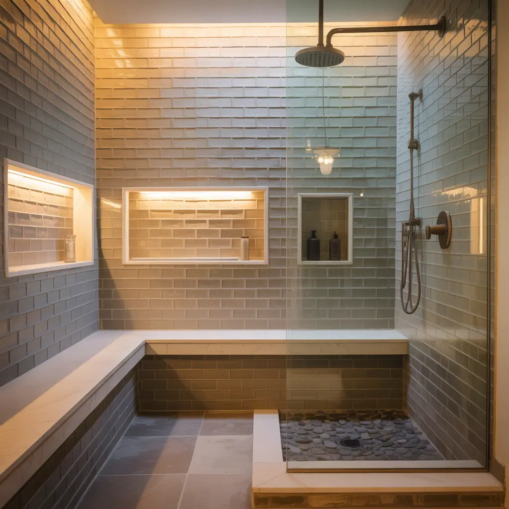 ideas for step down showers