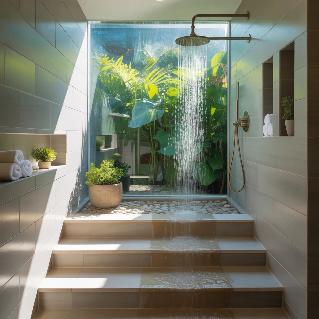 ideas for step down showers