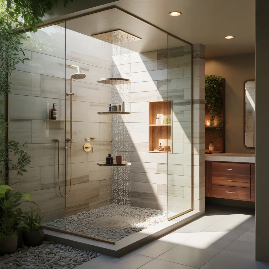 ideas for step down showers