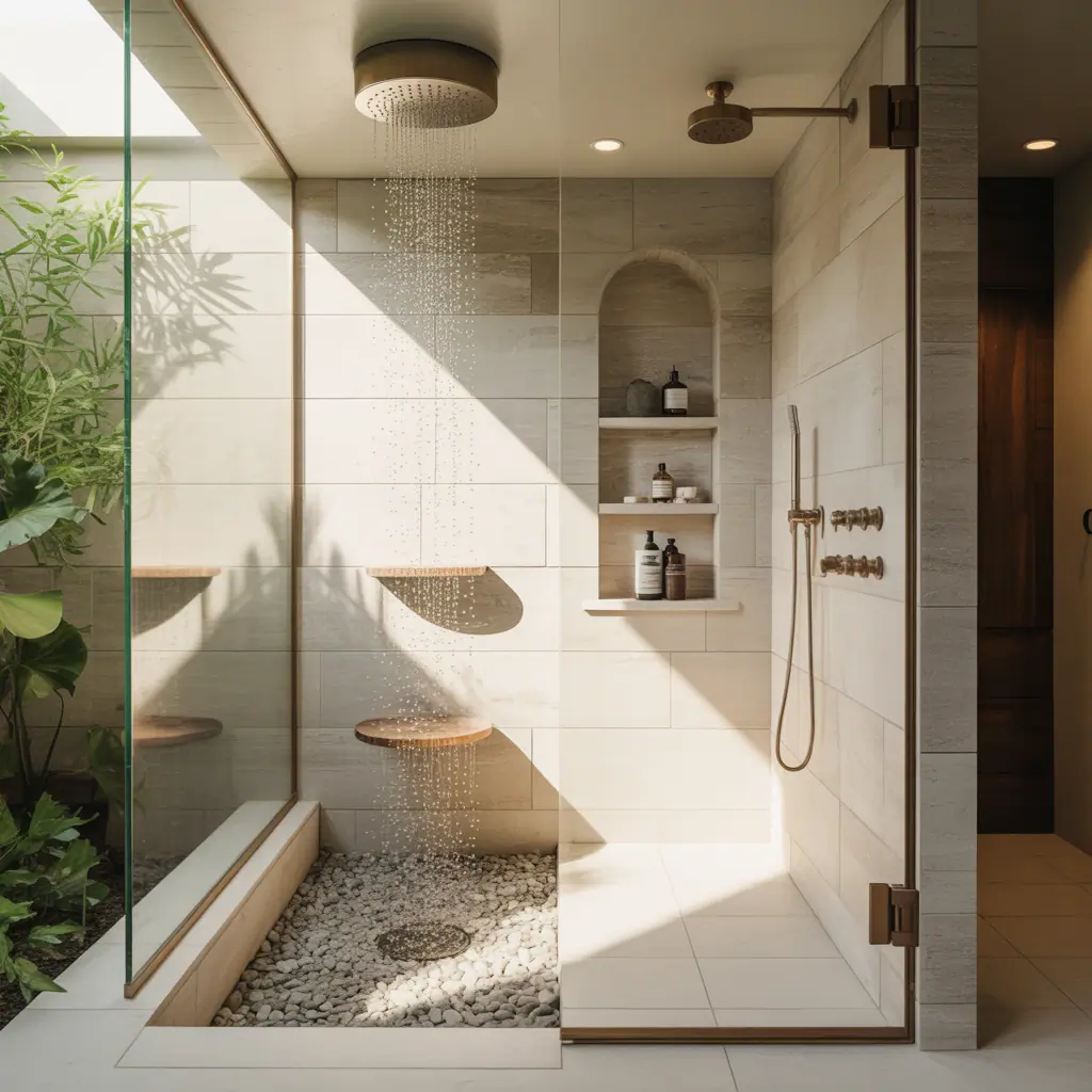 ideas for step down showers