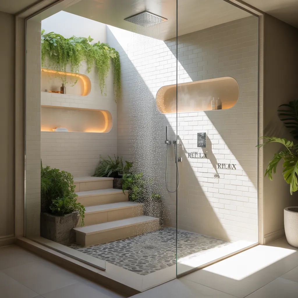ideas for step down showers