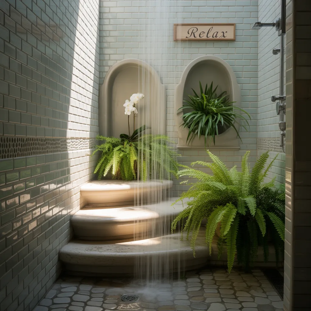 ideas for step down showers