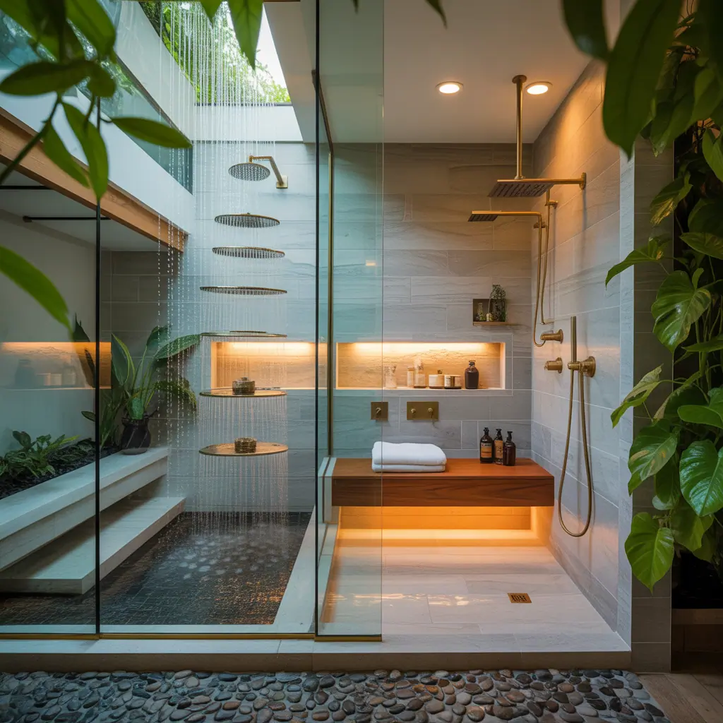 ideas for step down showers