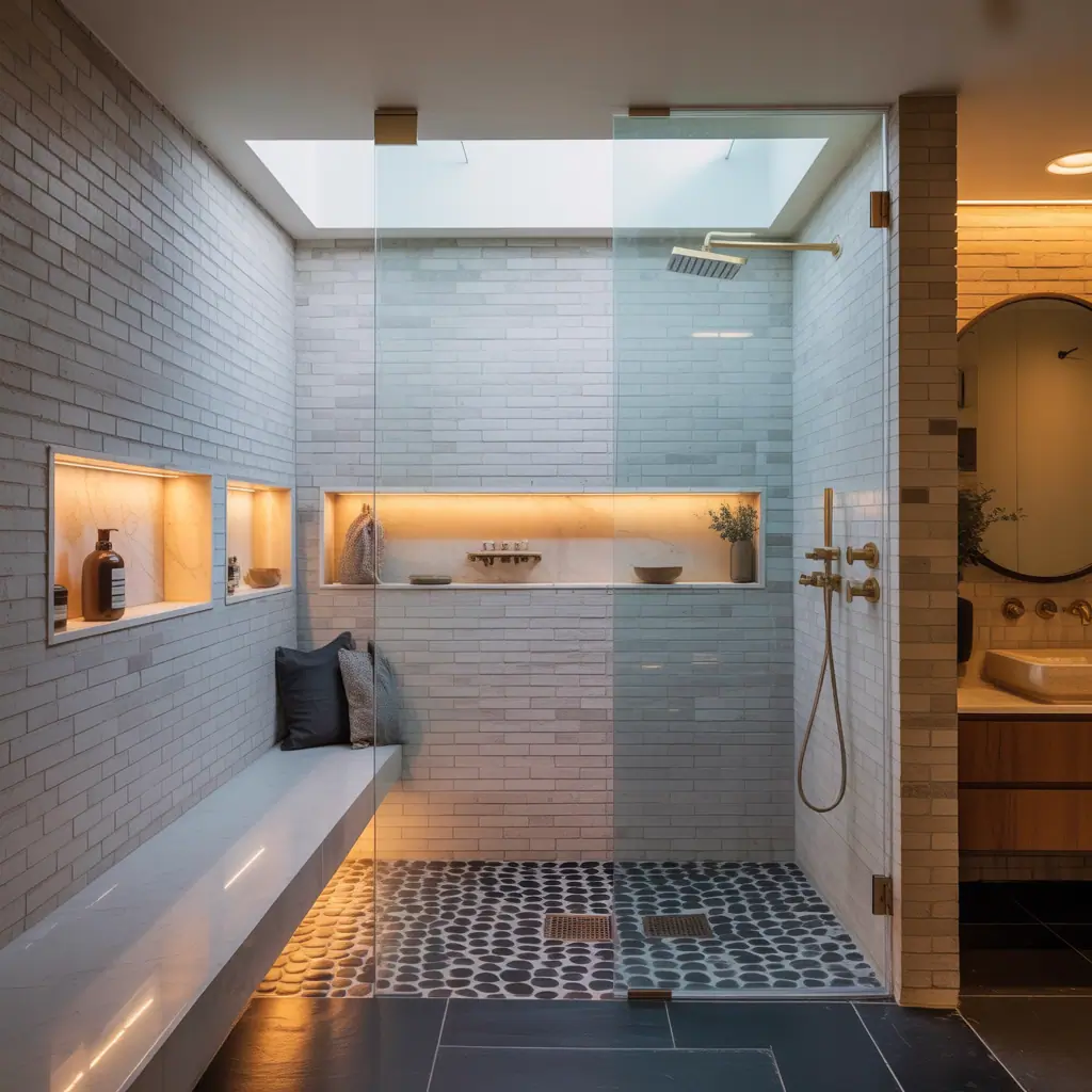 ideas for step down showers