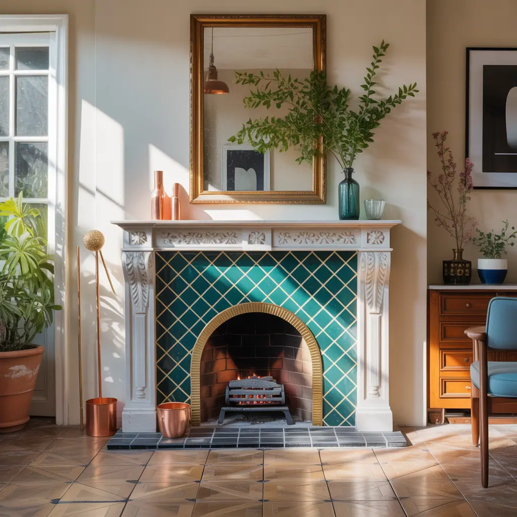 ideas for tiled fireplaces