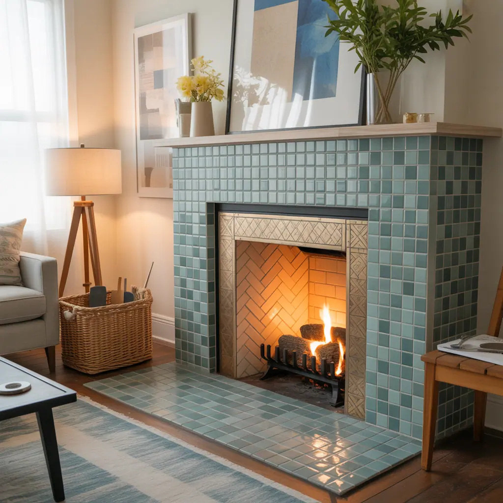 ideas for tiled fireplaces