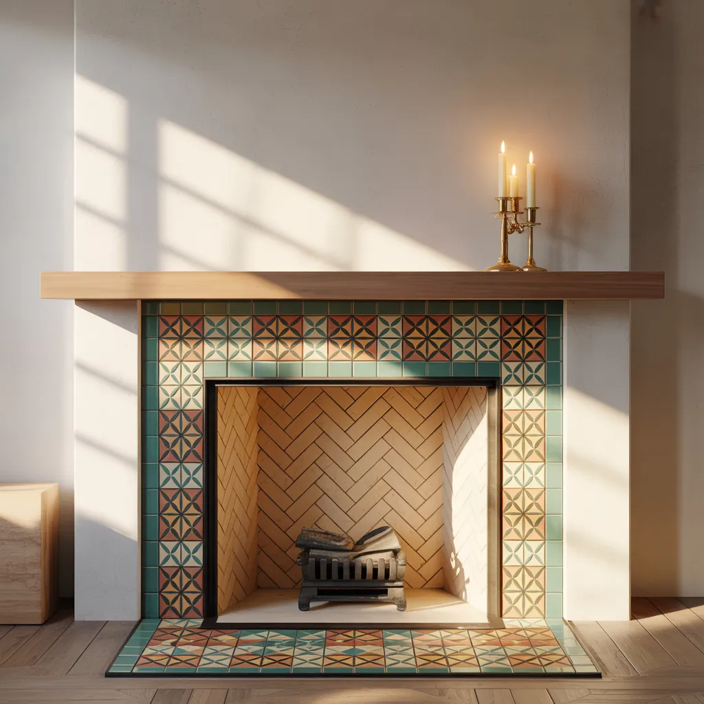 ideas for tiled fireplaces