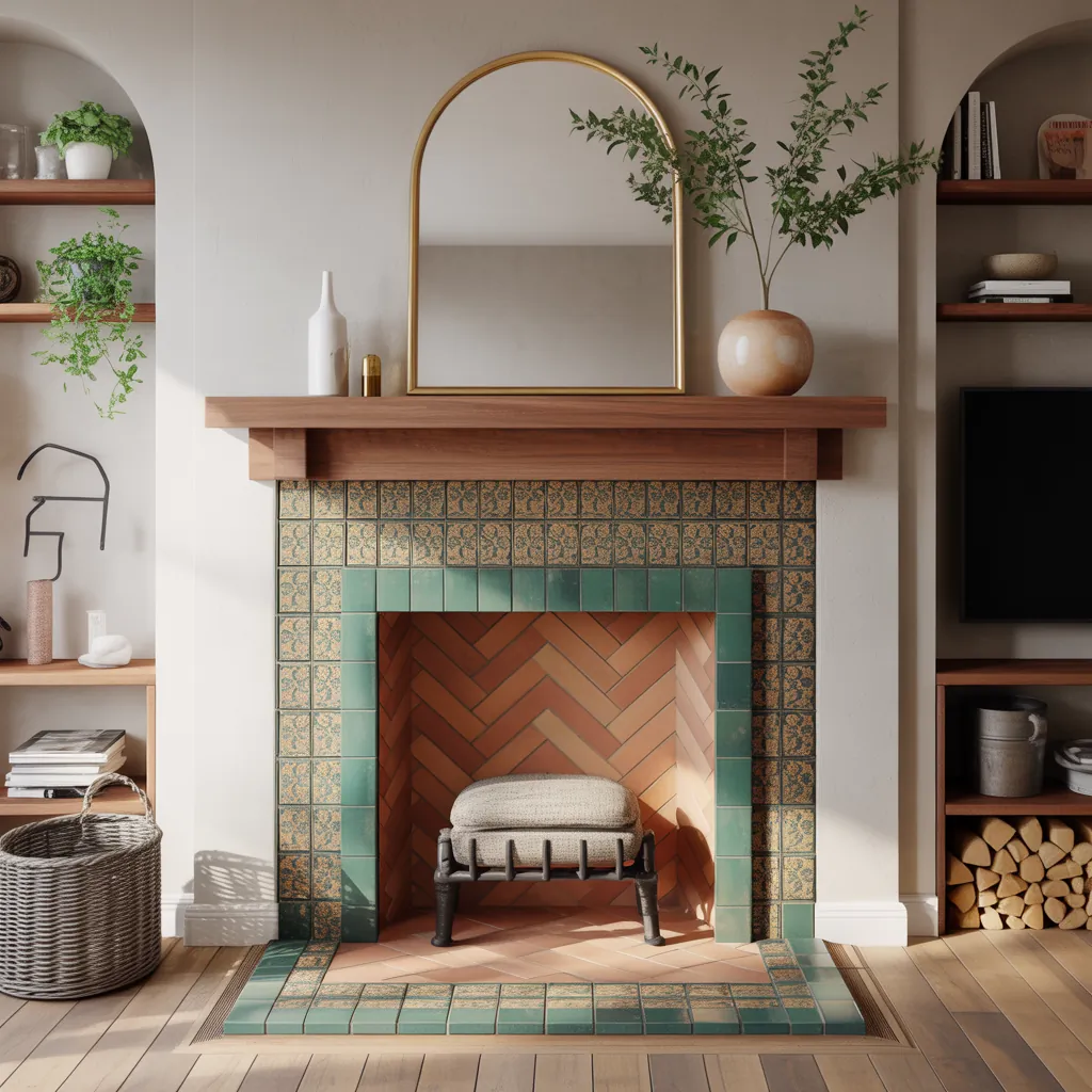 ideas for tiled fireplaces