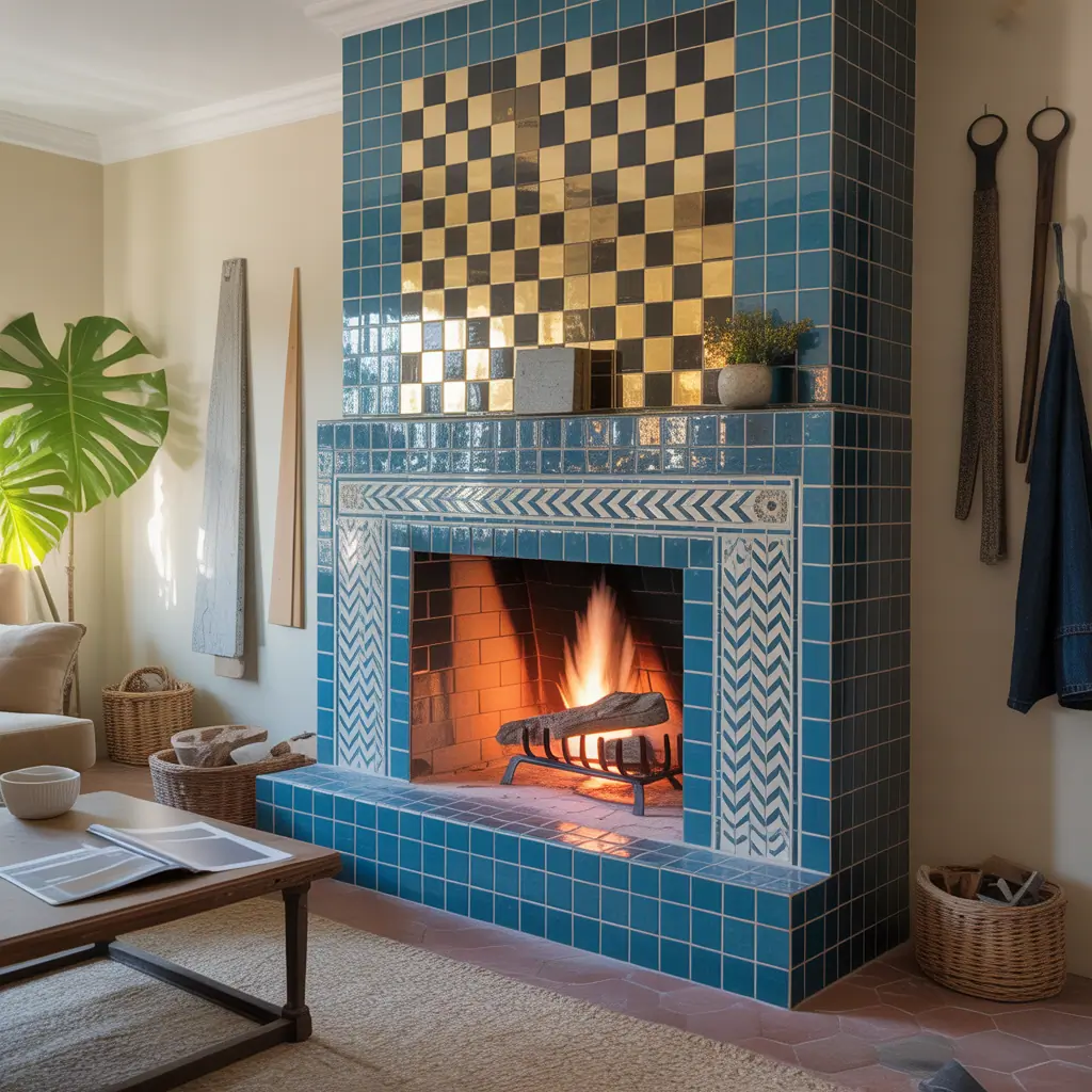ideas for tiled fireplaces
