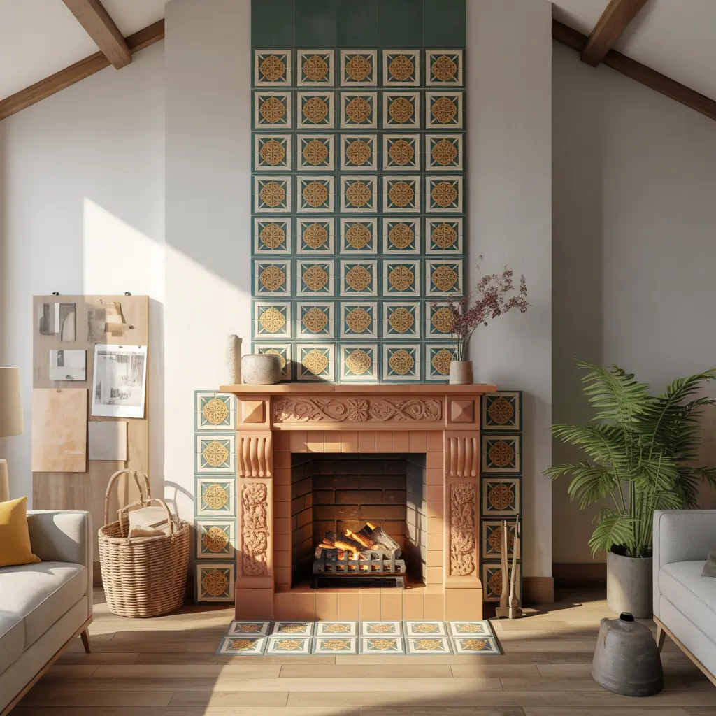 ideas for tiled fireplaces