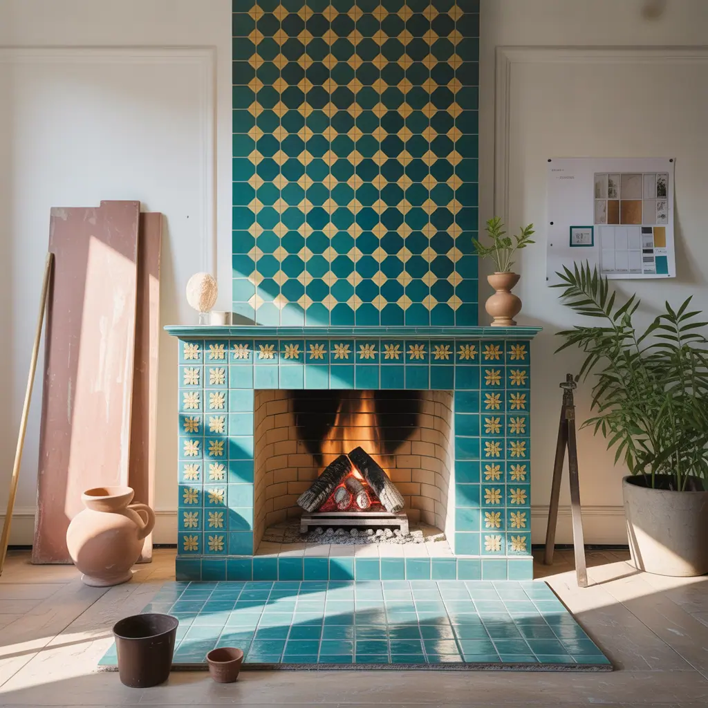 ideas for tiled fireplaces