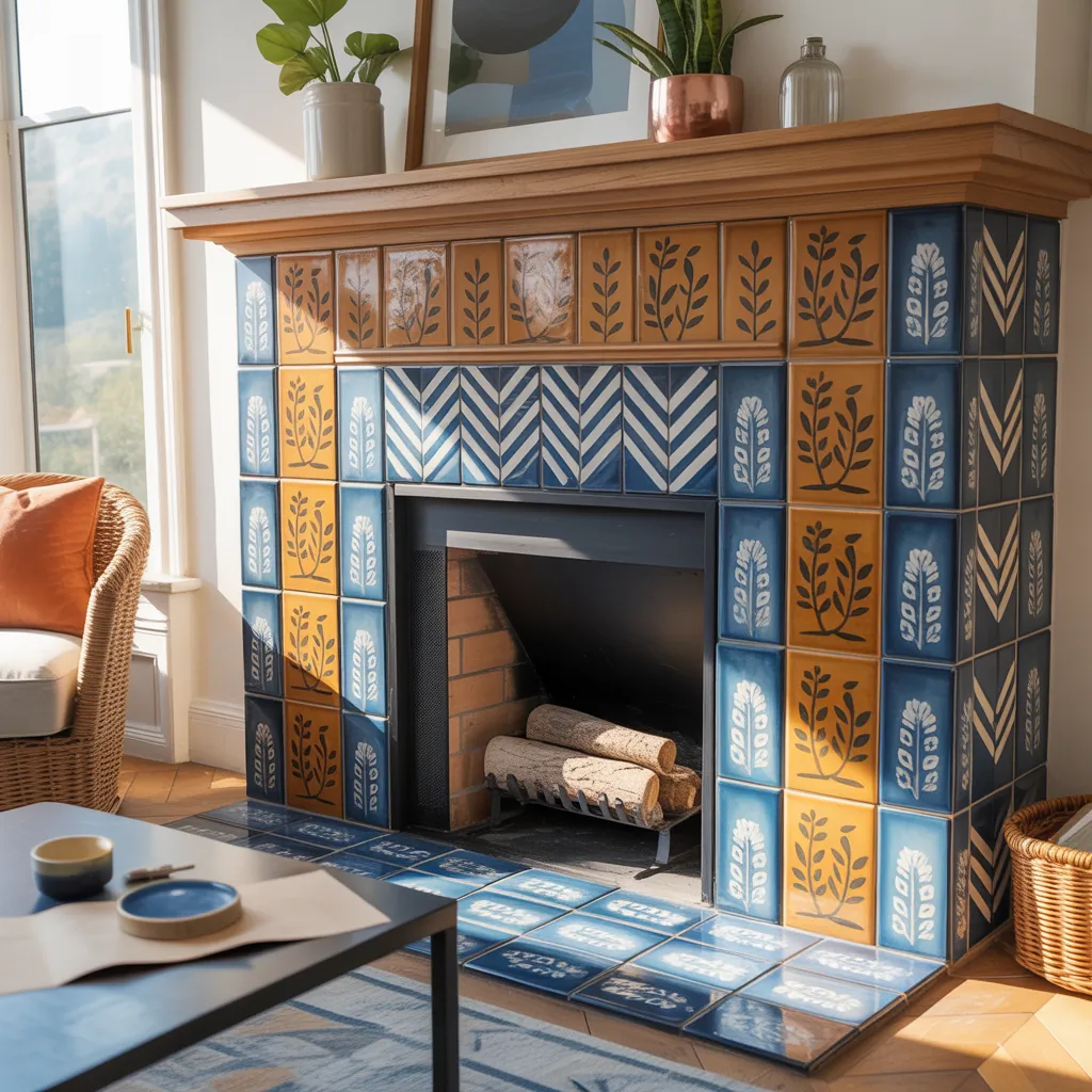 ideas for tiled fireplaces