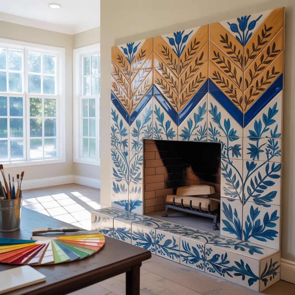 ideas for tiled fireplaces